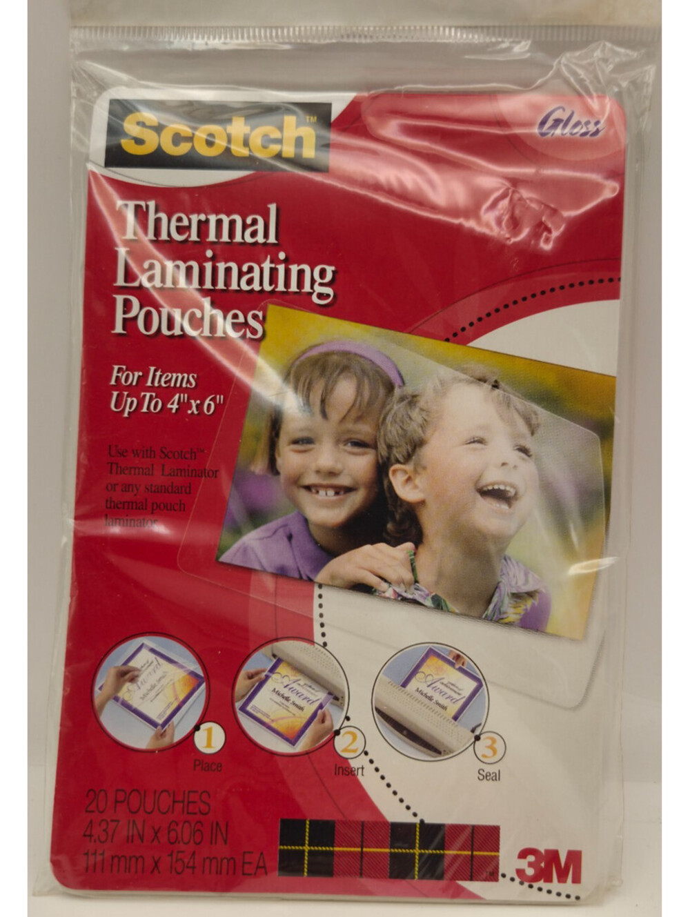 Scotch Thermal Laminating Pouches 4x6 Gloss 20 Pack 3M TP5900-20 New